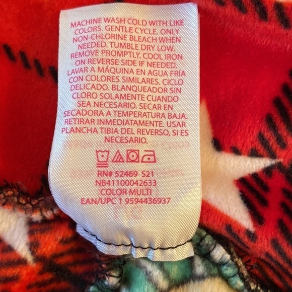 NOBO girls Christmas holiday plaid velvet fleece PJ pants size Large 11-13 - Picture 5 of 6